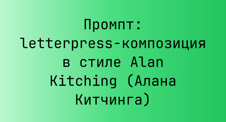 Промпт: letterpress-композиция в стиле Alan Kitching (Алана Китчинга)
