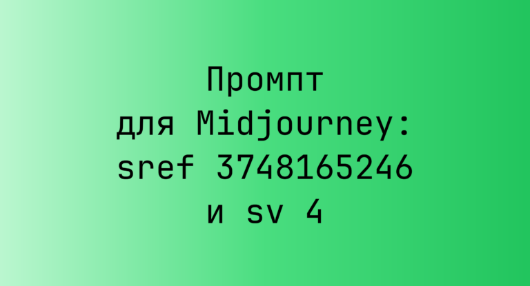 Промпт для Midjourney: sref 3748165246 и sv 4