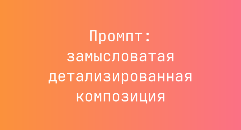 Промпт: замысловатая детализированная композиция
