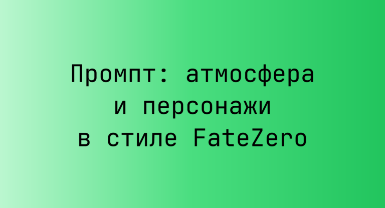 Промпт: атмосфера и персонажи в стиле FateZero