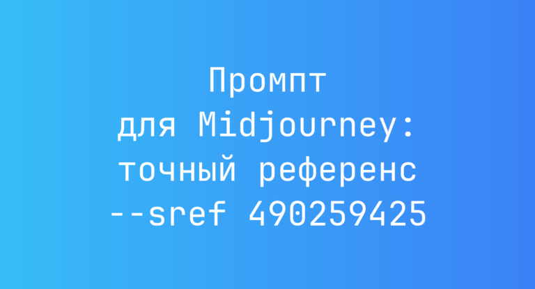 Промпт для Midjourney: точный референс –sref 490259425