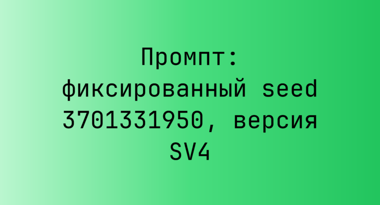 Промпт: фиксированный seed 3701331950, версия SV4
