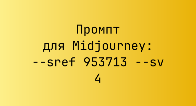 Промпт для Midjourney: –sref 953713 –sv 4