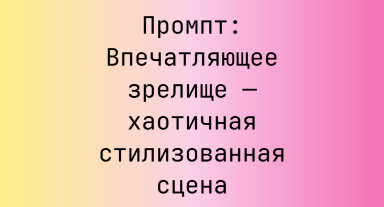 Промпт: Впечатляющее зрелище — хаотичная стилизованная сцена