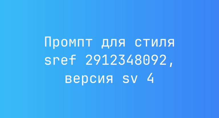 Промпт для стиля sref 2912348092, версия sv 4