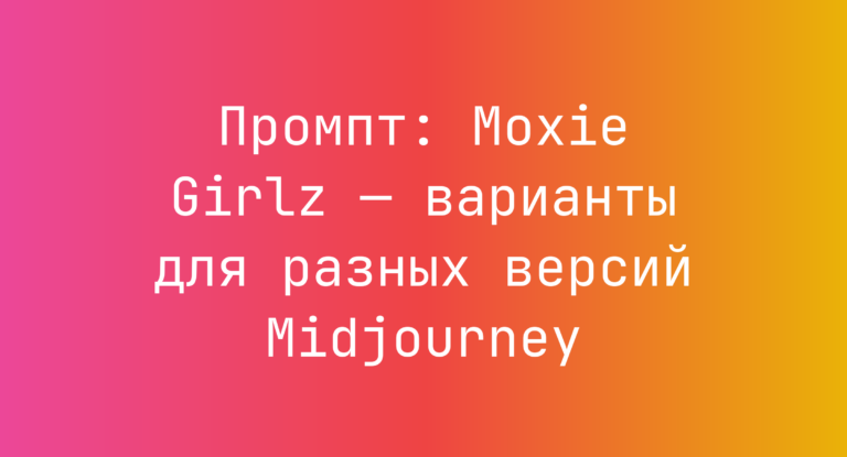 Промпт: Moxie Girlz — варианты для разных версий Midjourney