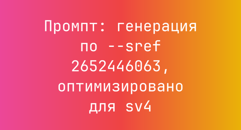 Промпт: генерация по –sref 2652446063, оптимизировано для sv4