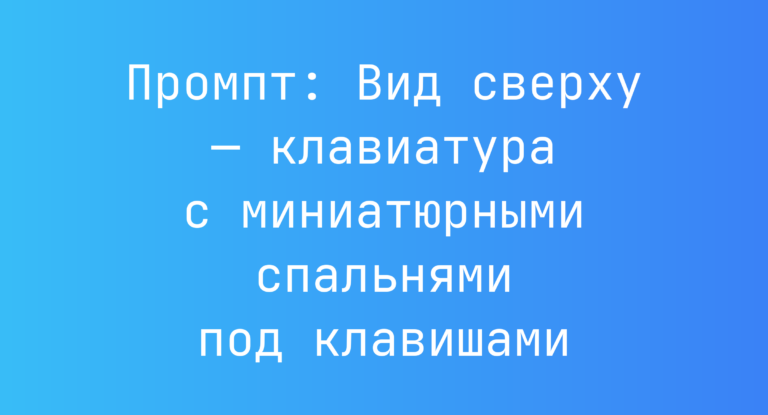 Промпт: Вид сверху — клавиатура с миниатюрными спальнями под клавишами