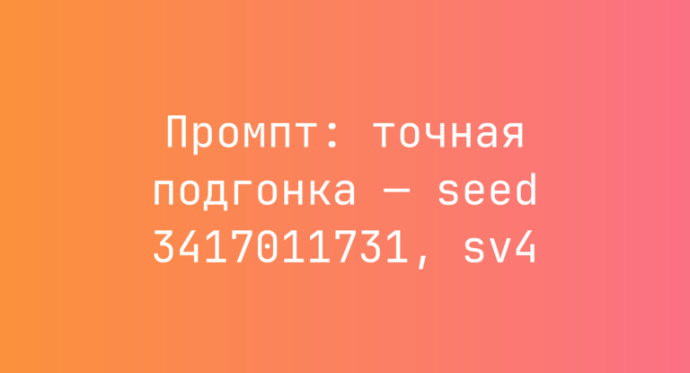 Промпт: точная подгонка — seed 3417011731, sv4