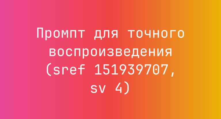 Промпт для точного воспроизведения (sref 151939707, sv 4)