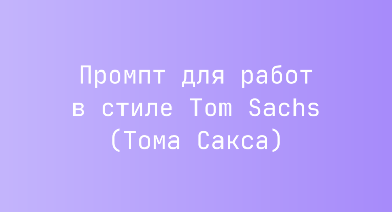 Промпт для работ в стиле Tom Sachs (Тома Сакса)