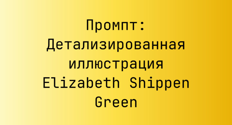 Промпт: Детализированная иллюстрация Elizabeth Shippen Green