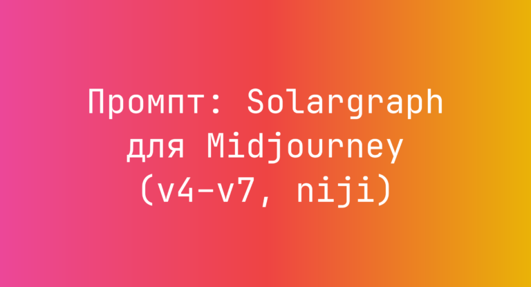 Промпт: Solargraph для Midjourney (v4–v7, niji)