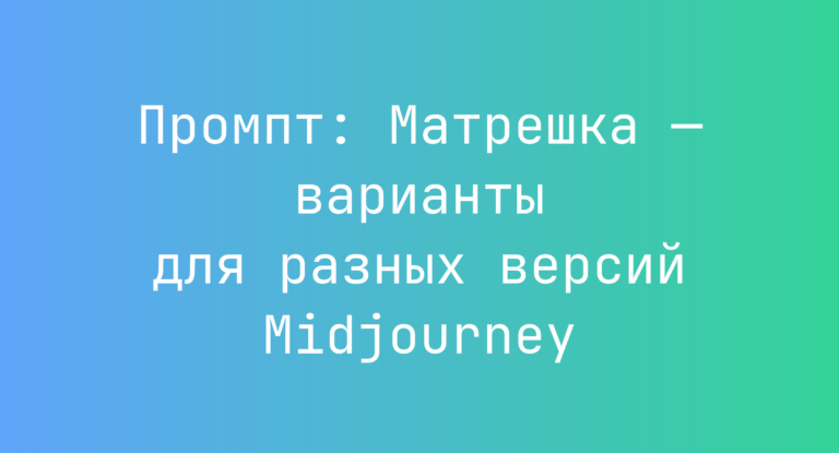 Промпт: Матрешка — варианты для разных версий Midjourney