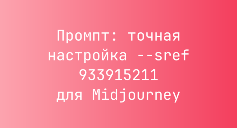 Промпт: точная настройка –sref 933915211 для Midjourney