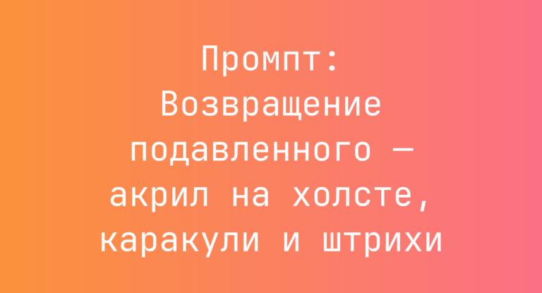 Промпт: Возвращение подавленного — акрил на холсте, каракули и штрихи