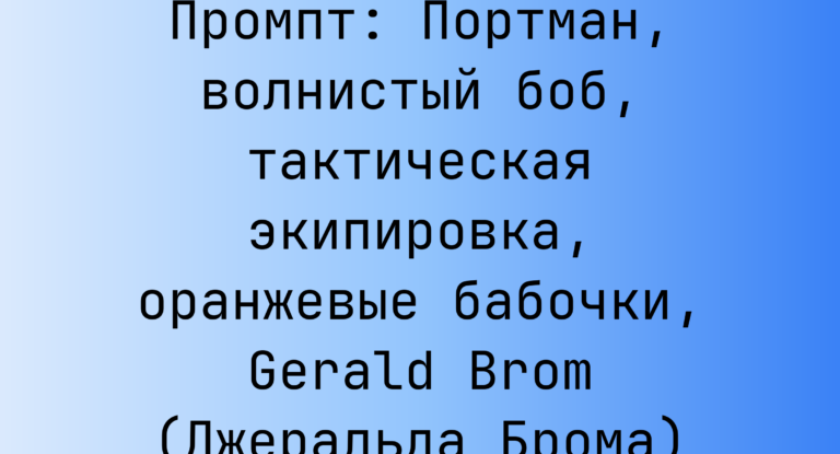 Промпт: Портман, волнистый боб, тактическая экипировка, оранжевые бабочки, Gerald Brom (Джеральда Брома)