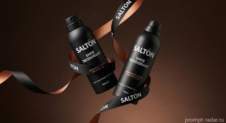 Промпт: Два матовых черных флакона Salton с витой медной лентой