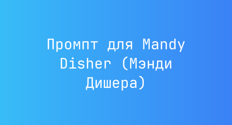 Промпт для Mandy Disher (Мэнди Дишера)