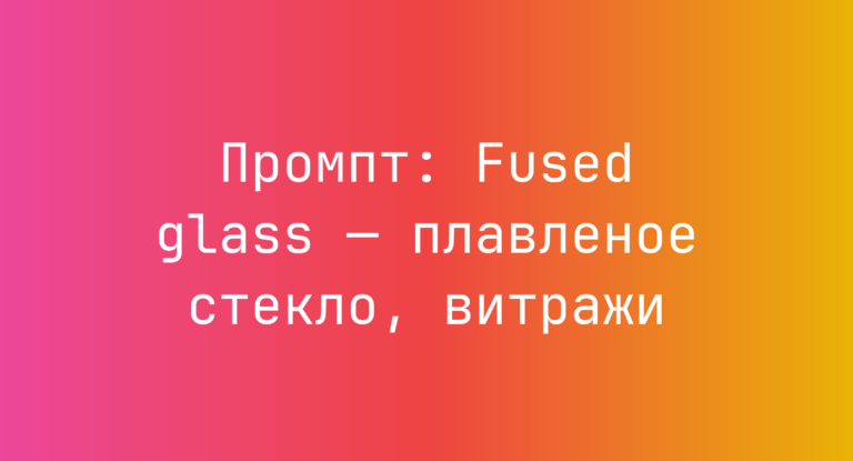 Промпт: Fused glass — плавленое стекло, витражи