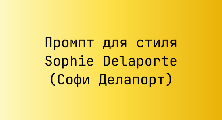 Промпт для стиля Sophie Delaporte (Софи Делапорт)