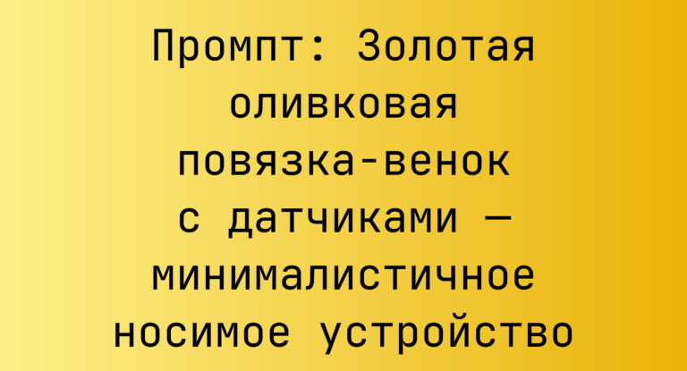 Промпт: Золотая оливковая повязка-венок с датчиками — минималистичное носимое устройство