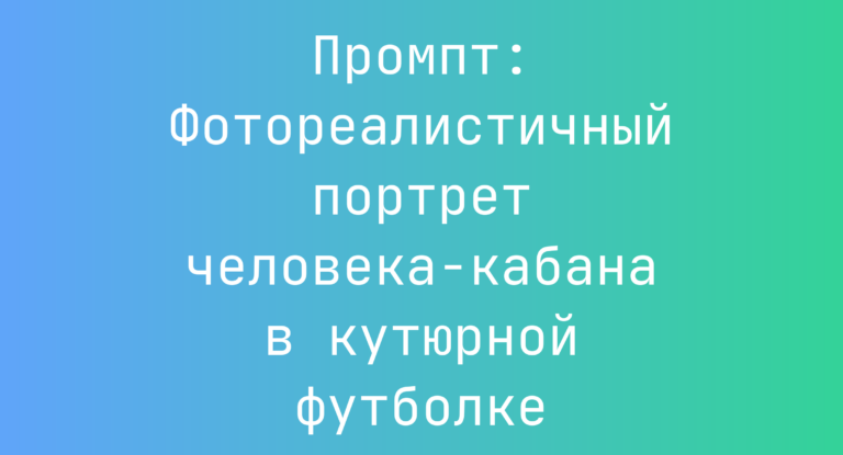Промпт: Фотореалистичный портрет человека-кабана в кутюрной футболке
