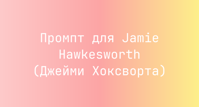 Промпт для Jamie Hawkesworth (Джейми Хоксворта)