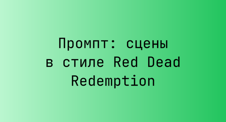 Промпт: сцены в стиле Red Dead Redemption
