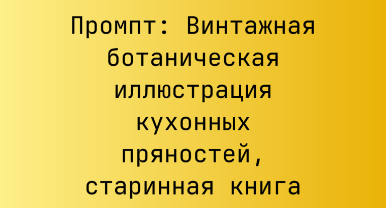 Промпт: Винтажная ботаническая иллюстрация кухонных пряностей, старинная книга