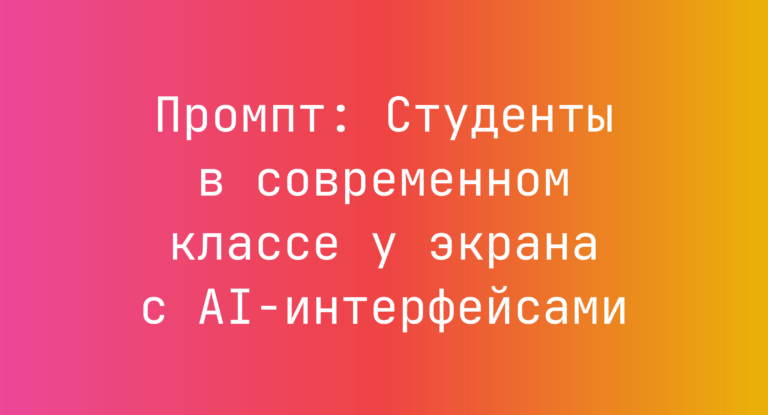 Промпт: Студенты в современном классе у экрана с AI-интерфейсами