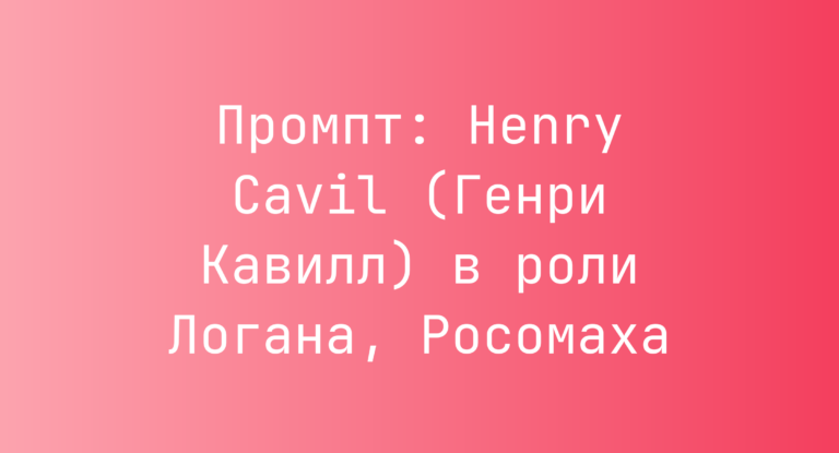 Промпт: Henry Cavil (Генри Кавилл) в роли Логана, Росомаха