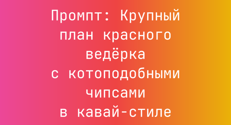 Промпт: Крупный план красного ведерка с котоподобными чипсами в кавай-стиле