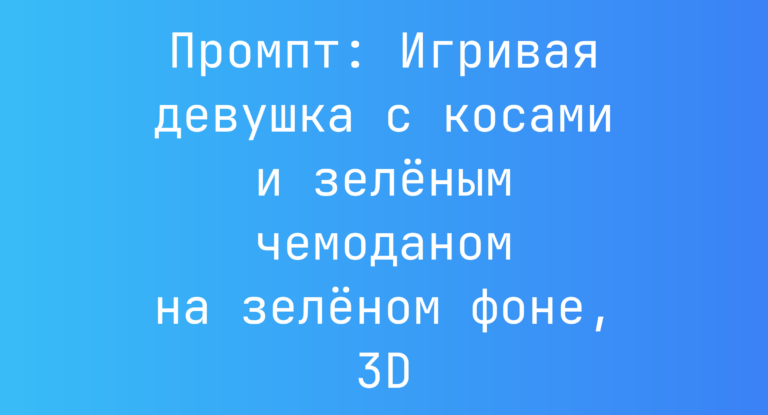 Промпт: Игривая девушка с косами и зеленым чемоданом на зеленом фоне, 3D