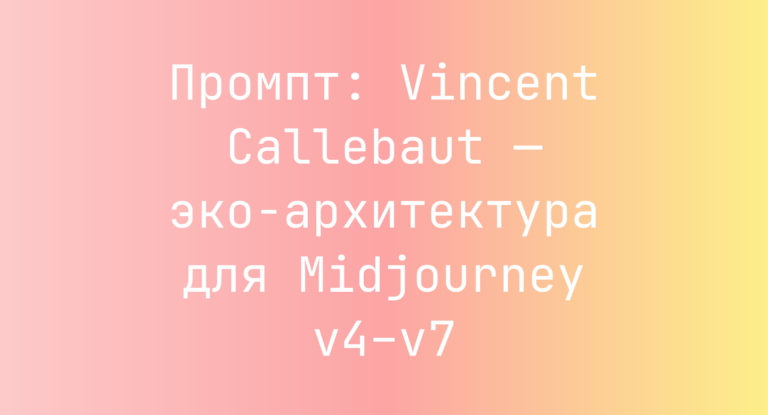 Промпт: Vincent Callebaut — эко-архитектура для Midjourney v4–v7