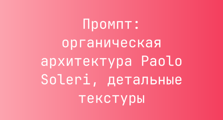 Промпт: органическая архитектура Paolo Soleri, детальные текстуры