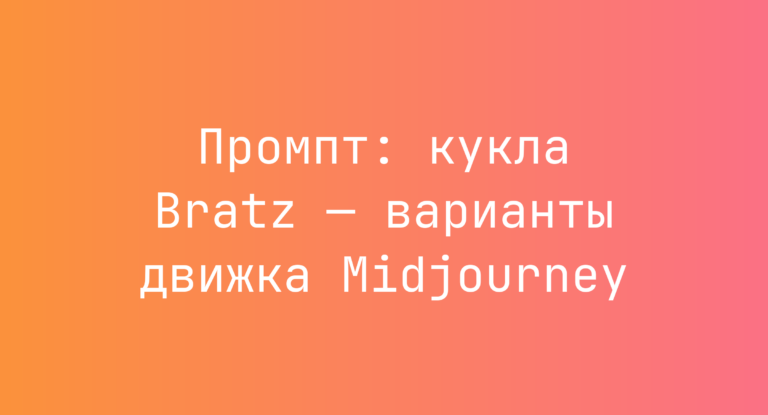 Промпт: кукла Bratz — варианты движка Midjourney