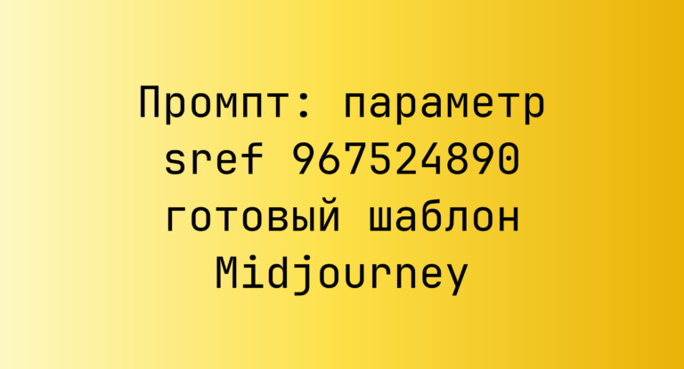 Промпт: параметр sref 967524890 готовый шаблон Midjourney