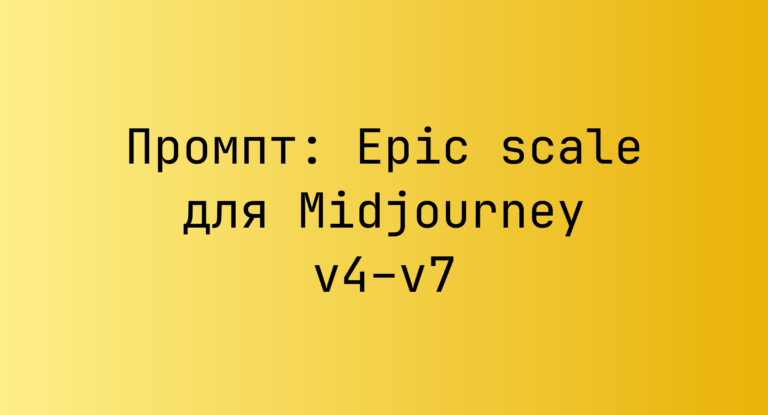 Промпт: Epic scale для Midjourney v4–v7