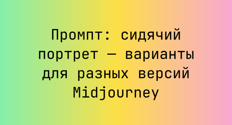 Промпт: сидячий портрет — варианты для разных версий Midjourney