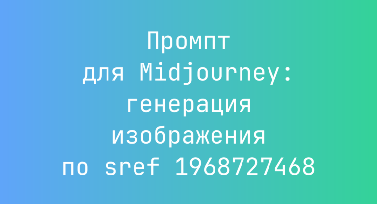 Промпт для Midjourney: генерация изображения по sref 1968727468