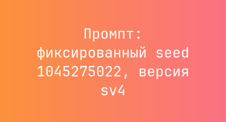 Промпт: фиксированный seed 1045275022, версия sv4