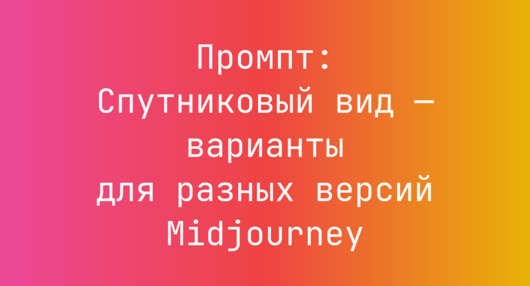 Промпт: Спутниковый вид — варианты для разных версий Midjourney