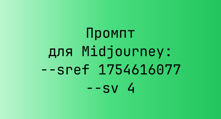 Промпт для Midjourney: –sref 1754616077 –sv 4