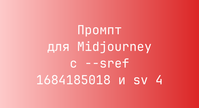 Промпт для Midjourney с –sref 1684185018 и sv 4