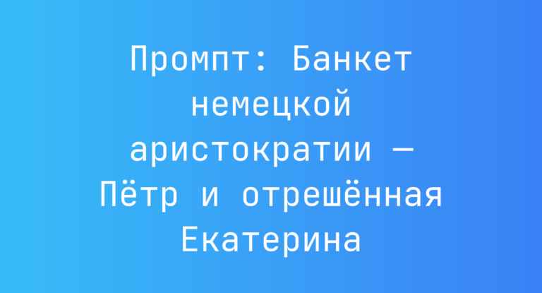 Промпт: Банкет немецкой аристократии — Петр и отрешенная Екатерина