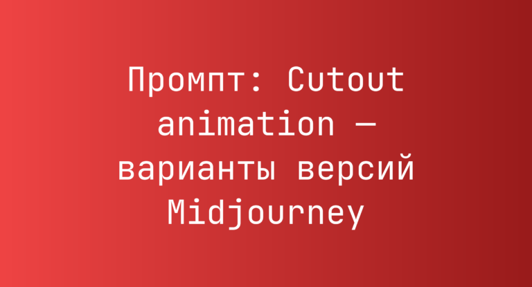 Промпт: Cutout animation — варианты версий Midjourney
