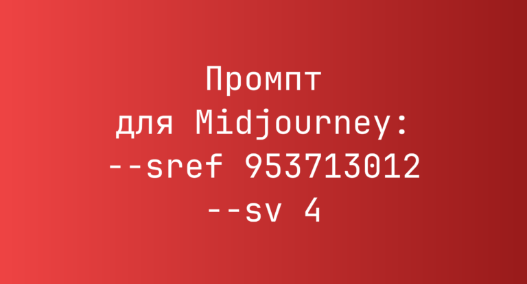 Промпт для Midjourney: –sref 953713012 –sv 4