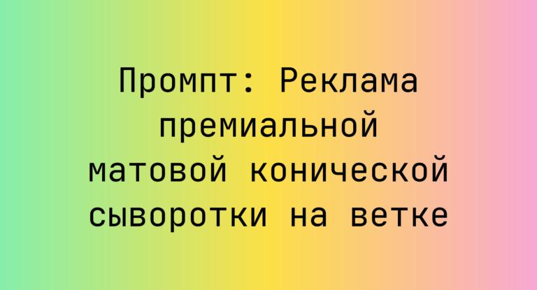Промпт: Реклама премиальной матовой конической сыворотки на ветке