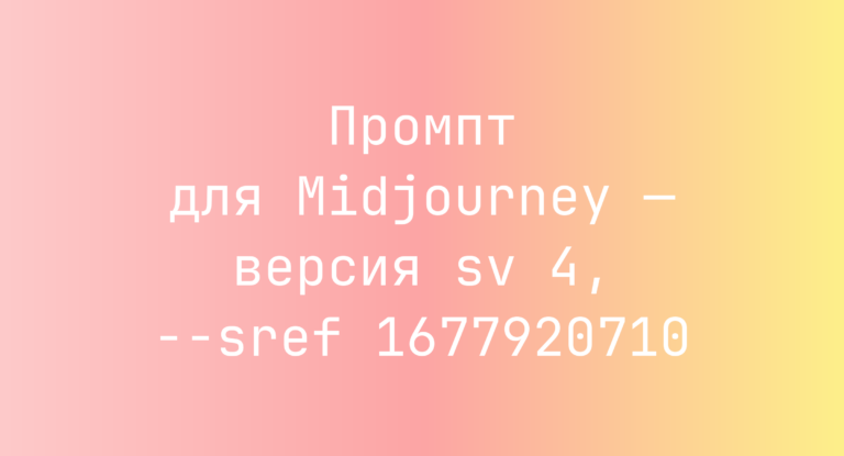 Промпт для Midjourney — версия sv 4, –sref 1677920710